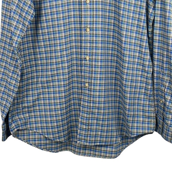 Ralph LAUREN CASUAL LONG SLEEVE COTTON BUTTON DOWN SHIRT BLUE MULTI PLAID MEDIUM - Picture 3 of 13